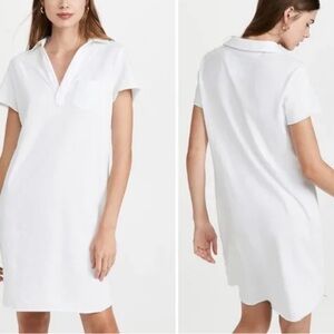 Frank & Eileen LAUREN Polo Dress Heritage White split v-neck. Collared. M